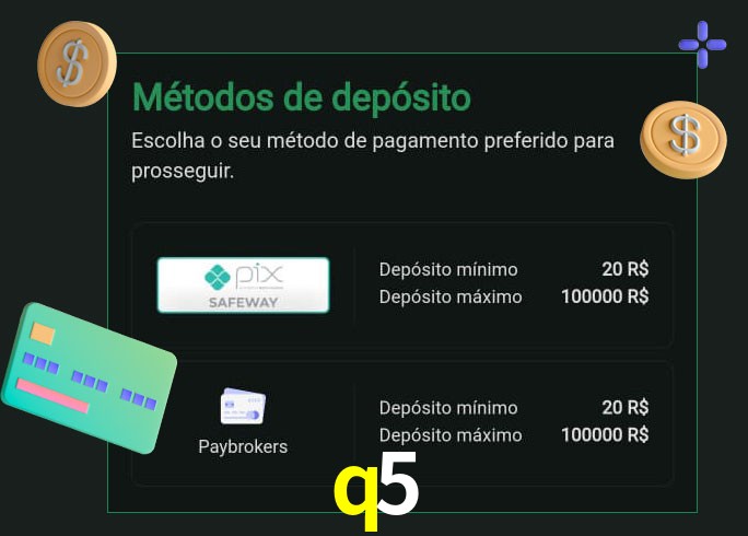 O cassino q5 oferece uma grande variedade de métodos de pagamento